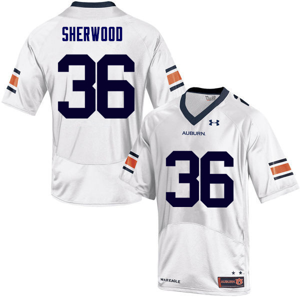 Auburn Tigers Men's Michael Sherwood #36 White Under Armour Stitched College NCAA Authentic Football Jersey WRN6274ZM